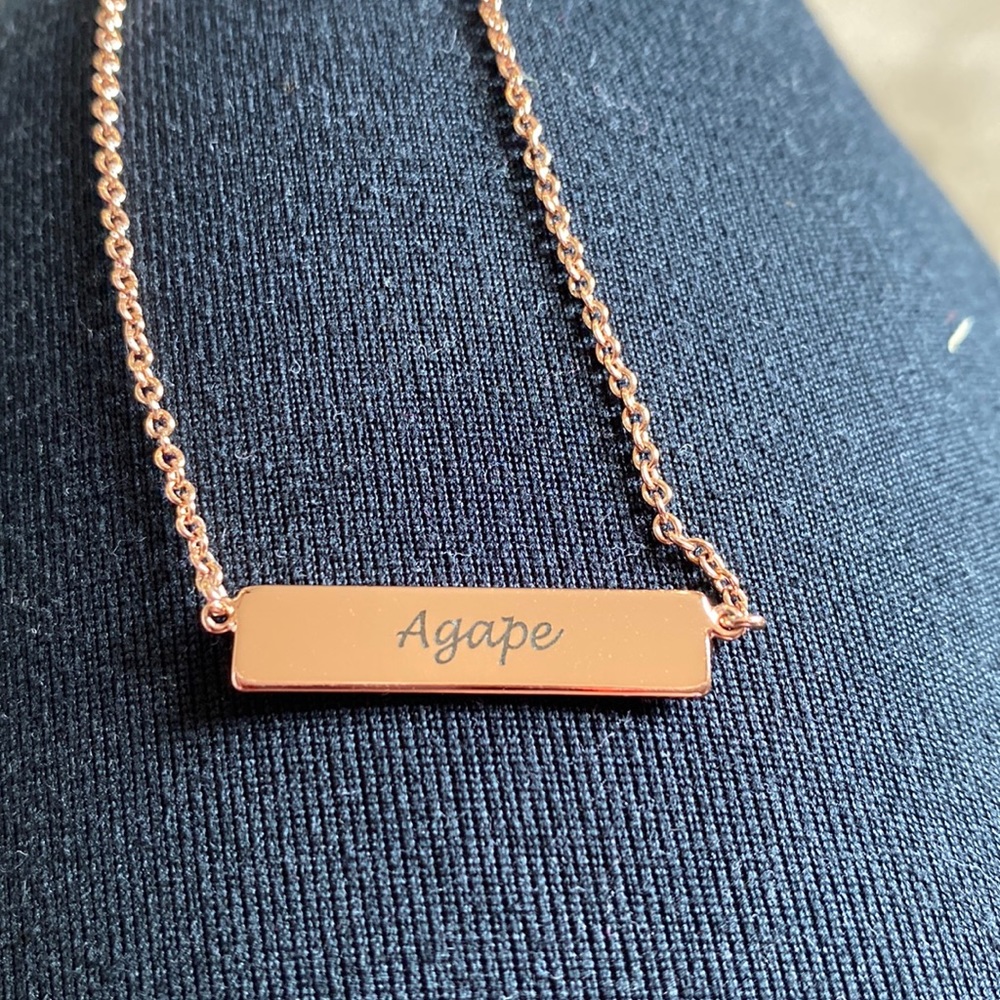 Customized rose, gold Pura Vida, bar necklace